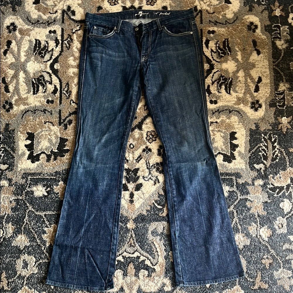 7 For All Mankind Blue Boot Cut Jeans